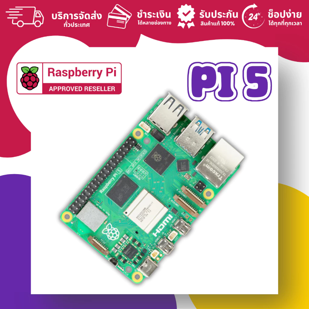 Raspberry Pi5 Board มี RAM ให้เลือก 1,2,4,8,16GB